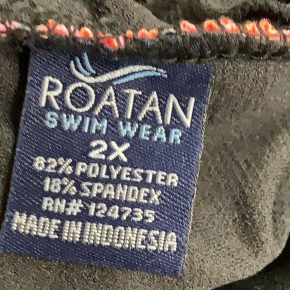 Roatan Size 4X Plus Size Swimwear Bright Floral Print One Piece Suit. New - Picture 5 of 5